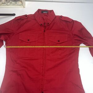 TheLees Men's Size XL Dress Shirt Red Button‎ Down Long Sleeve Collared